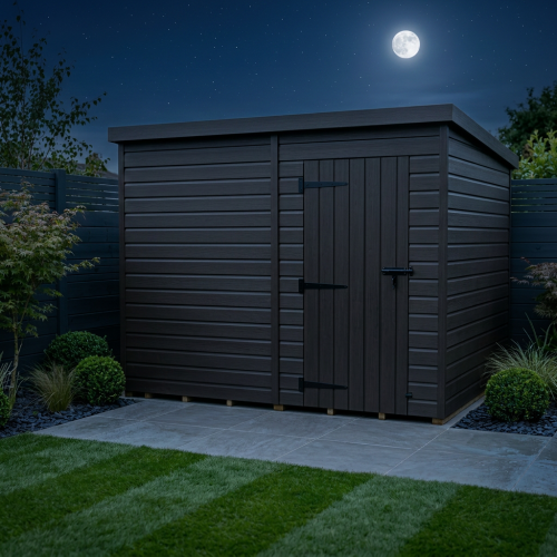 11x10 Pent Composite Shed Tanalised (Single Door, No Windows) 2