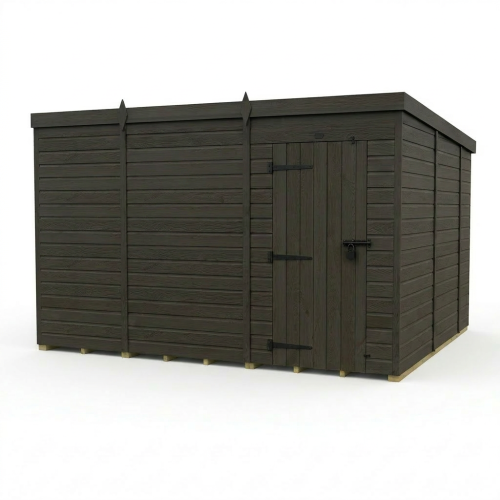 11x10 Pent Composite Shed Tanalised (Single Door, No Windows) 1
