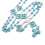 Collier chapelet en perles turquoise bleues, bijoux de 10