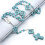 Collier chapelet en perles turquoise bleues, bijoux de 6