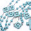 Collier chapelet en perles turquoise bleues, bijoux de 7