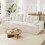 (Without Footstool, Beige) 275CM Chenille 4 Seater Sofa, Deep Cushioned Modular Sectional Couches 1