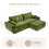 (With Footstool, Green) 275CM Chenille 4 Seater Sofa, Deep Cushioned Modular Sectional Couches 2