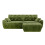 (With Footstool, Green) 275CM Chenille 4 Seater Sofa, Deep Cushioned Modular Sectional Couches 9