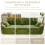 (Without Footstool, Green) 275CM Chenille 4 Seater Sofa, Deep Cushioned Modular Sectional Couches 6