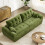 (Without Footstool, Green) 275CM Chenille 4 Seater Sofa, Deep Cushioned Modular Sectional Couches 7