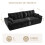 (Without Footstool, Black) 275CM Chenille 4 Seater Sofa, Deep Cushioned Modular Sectional Couches 2