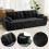 (Without Footstool, Black) 275CM Chenille 4 Seater Sofa, Deep Cushioned Modular Sectional Couches 3