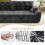 (Without Footstool, Grey) 275CM Chenille 4 Seater Sofa, Deep Cushioned Modular Sectional Couches 4