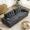 (Without Footstool, Grey) 275CM Chenille 4 Seater Sofa, Deep Cushioned Modular Sectional Couches 7