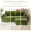 (With Footstool, Green) 275CM Chenille 4 Seater Sofa, Deep Cushioned Modular Sectional Couches 6