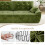 (Without Footstool, Green) 275CM Chenille 4 Seater Sofa, Deep Cushioned Modular Sectional Couches 4