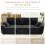 (Without Footstool, Black) 275CM Chenille 4 Seater Sofa, Deep Cushioned Modular Sectional Couches 6
