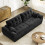 (Without Footstool, Black) 275CM Chenille 4 Seater Sofa, Deep Cushioned Modular Sectional Couches 7