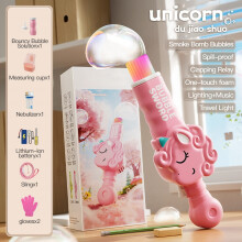 (pink) Handheld Automatic Smoke Bubble Wand Electric Toy for Kids, Elastic Fog Bubble Maker Children's Day Gift Outdoor Play Toy