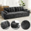 (Without Footstool, Grey) 275CM Chenille 4 Seater Sofa, Deep Cushioned Modular Sectional Couches 3
