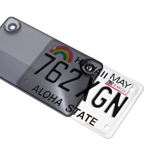Reliable Tinted License Plate Frame Sturdy Shield-Gray