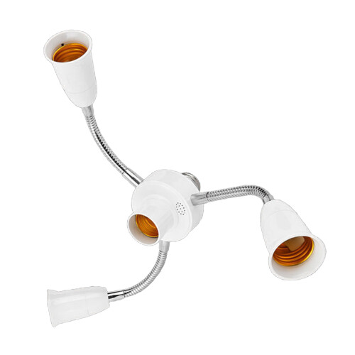Adjustable E27 Base Light Socket Splitter Gooseneck-four heads