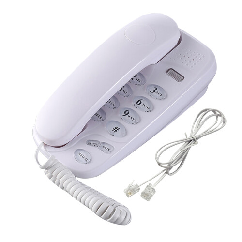 KXT-580 Wall-Mounted Telephone Wall Phone Fixed Landline-White