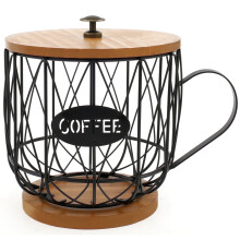 Coffee Pod Holder Wooden Lid Base 12-Cup Capacity
