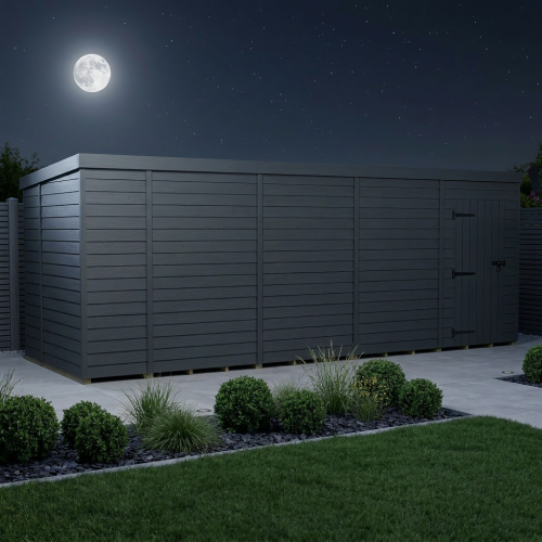 19x6 Pent Composite Shed Tanalised (Single Door, No Windows) 2