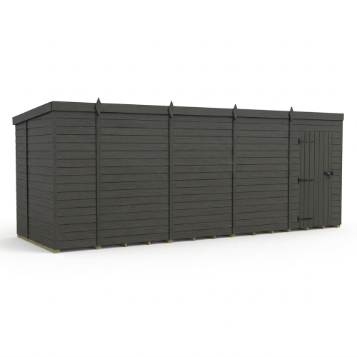 19x6 Pent Composite Shed Tanalised (Single Door, No Windows) 1
