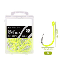 Barbed Sea Fishing Hook Fluorescent Yellow 2#