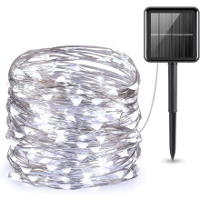 Morttic Solar String Lights 50-LED 16 FT Copper Wire