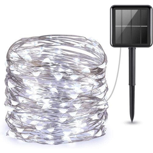Morttic Solar String Lights 50-LED 16 FT Copper Wire
