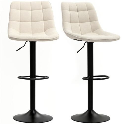 Moderne drehbare Barhocker, 2er-Set, gepolstert, beige 1