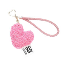 Plush Heart Bag Charm for Women 1pc