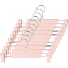 Pants Hangers with Adjustable Non-Slip Clips 10 Pack