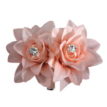 Flower Hair Clip Fabric Wedding Hair Claw Orange