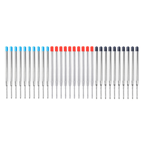 10Pcs Metal Ballpoint Pen Refills, Replaceable Black Ink-Blue 1