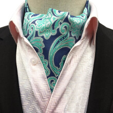 Men's Tuxedo Scarf with Polka Dot and Paisley Pattern