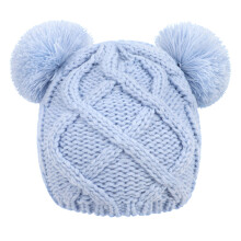 Red Knit Winter Hat and Mittens with Chin Strap for Babies