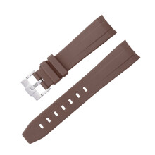 (Brown, 21MM) Rolex Black Green Submariner Water System List with Arc-Mouth Silicone Strap, 20/21/22mm