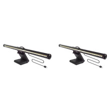2X Barra de Luz para Monitor: Luzes LED com Tela Plana/Curva - Luminária de Mesa com Proteção para Os Olhos e Controle Regulável para