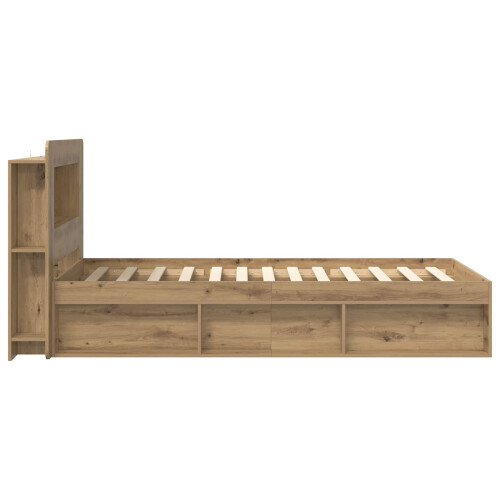 VidaXL vidaXL Bed Frame with Storage Artisan Oak 90 x 200 cm Engineered Wood 1