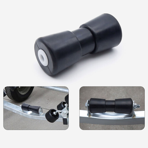 Heavy Duty Boat Trailer Ribbed Wobble Roller Assembly Blue 1