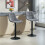 Moderne drehbare Barhocker, 2er-Set, gepolstert, dunkelgrau 3