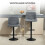 Moderne drehbare Barhocker, 2er-Set, gepolstert, dunkelgrau 7