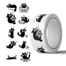 Pakket van 500 veelzijdige zwarte katten zelfklevend label