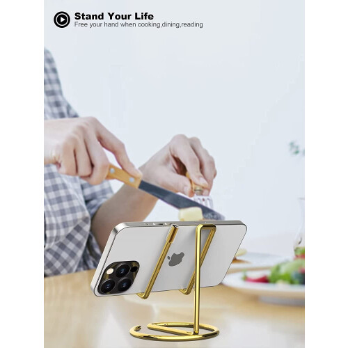 Gold Phone Stand for Desk – Compatible with iPhone iPad 1