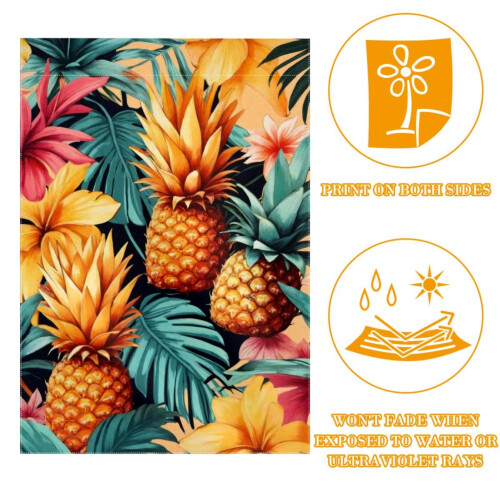 Drapeau de jardin à motif de fleurs d'ananas, 30 x 45 cm, double face 1