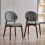 2 x Artemis Walnut and Grey Fabric Dining Chairs 1
