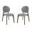 2 x Artemis Walnut and Grey Fabric Dining Chairs 2