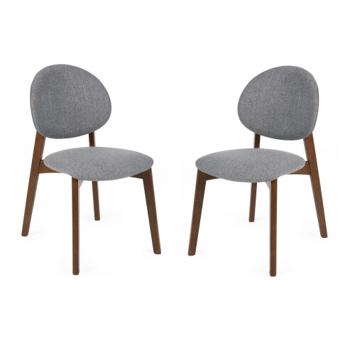 2 x Artemis Walnut and Grey Fabric Dining Chairs 1
