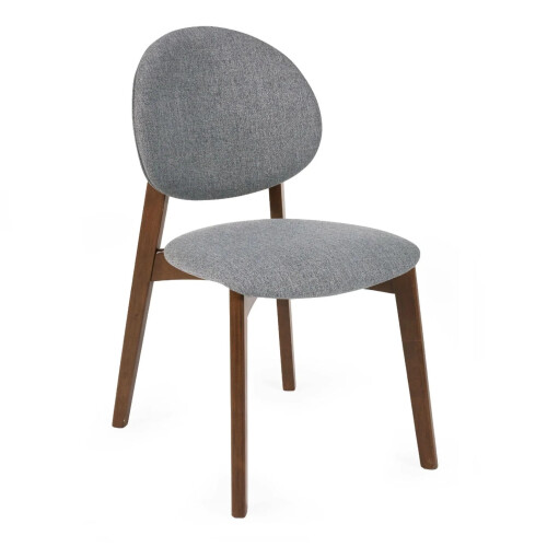 2 x Artemis Walnut and Grey Fabric Dining Chairs 2