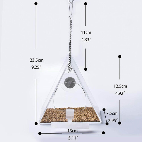 Clear Window Bird Feeder with Camera and Suction Cups 2